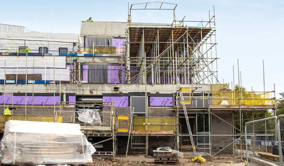 Countess of chester hospital provision of scaffolding, temporary access and haki staircase Enigma industrial services